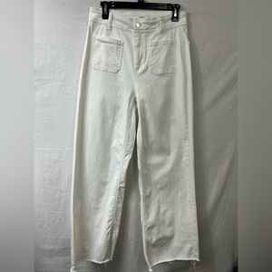 Oat New York High Rise White Wide Leg Jeans
